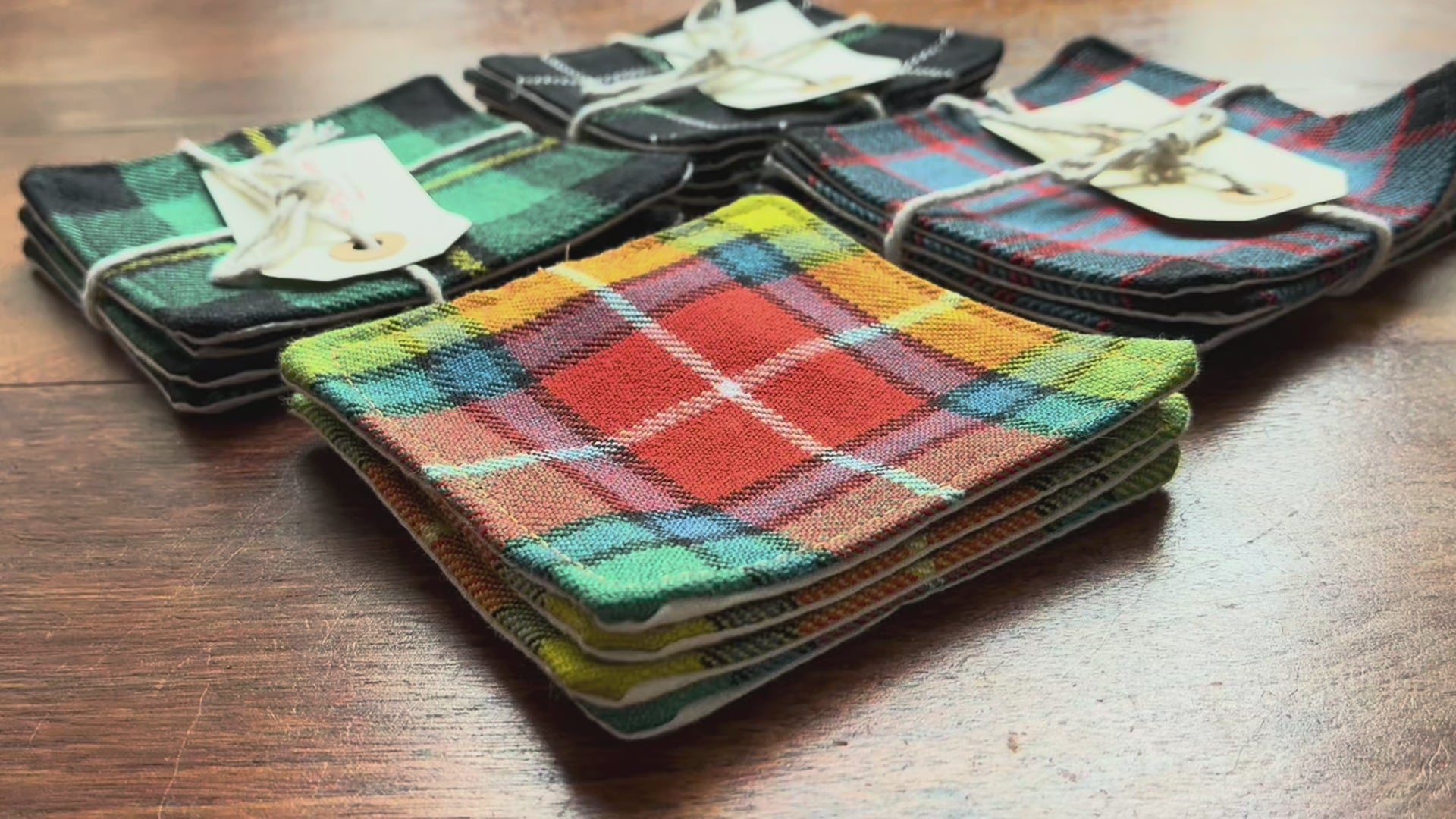 Assorted Tartan Coasters by Curlew Crafts