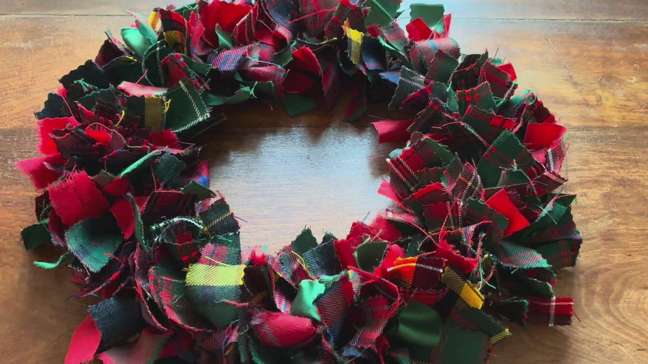 Seasonal Circular Tartan Wreath by Curlew Crafts