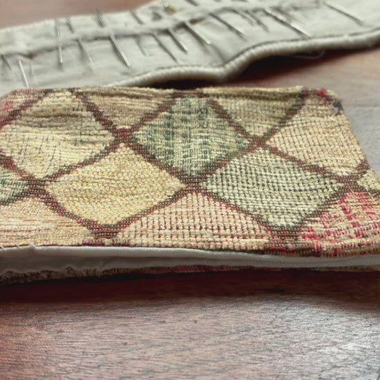 Gold and Apricot Harlequin Chenille Needle Case