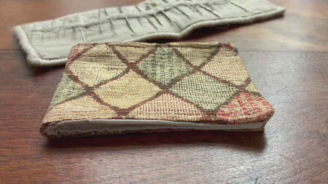 Gold and Apricot Harlequin Chenille Needle Case