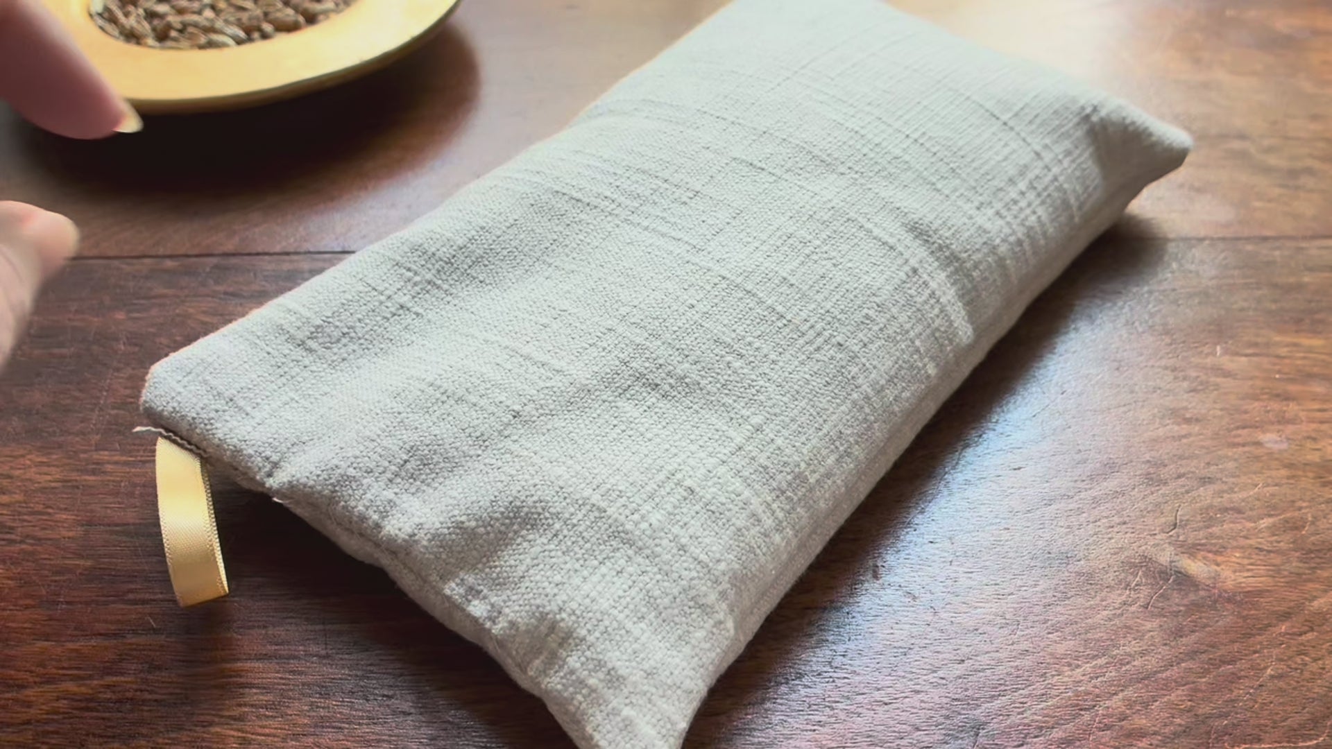 Small Natural Linen Wheat Bag by Curlew Crafts